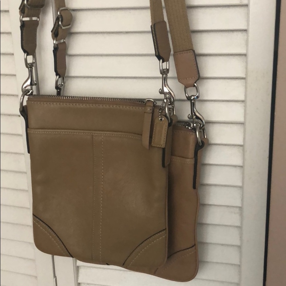 Two Tan Coach Cross Body Bags
